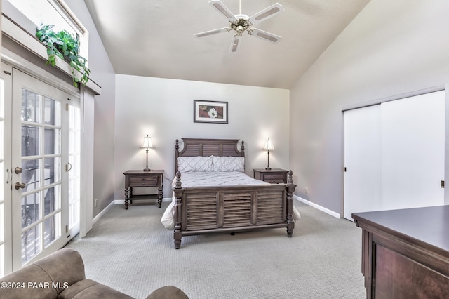 1665 Quail Run, Prescott, AZ 86303 - carpeted bedroom featuring ceiling fan and vaulted ceiling