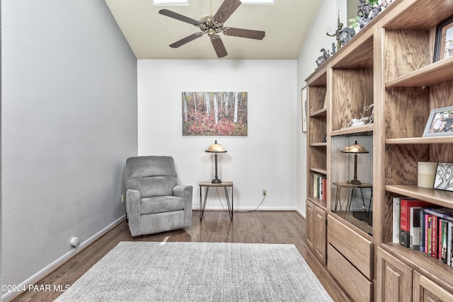 1665 Quail Run, Prescott, AZ 86303 - sitting room featuring dark hardwood / wood-style floors and ceiling fan