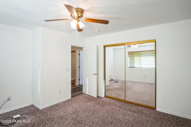 739 Yavapai Hills Dr, Prescott, AZ 86301 - unfurnished bedroom featuring carpet flooring, a ceiling fan, and a closet