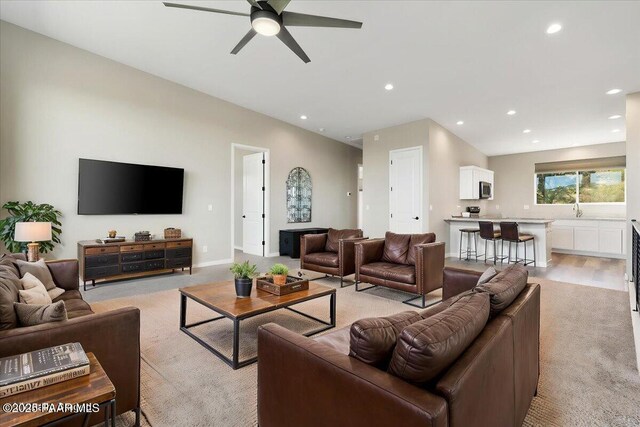 1841 N Jade Cir, Prescott, AZ 86301 - living room with a ceiling fan and recessed lighting