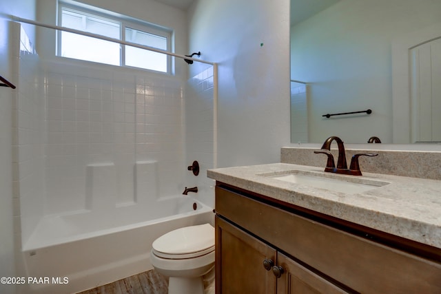 8346 Florentine Rd, Prescott Valley, AZ 86314 - bathroom with vanity, bathtub / shower combination, and wood finished floors
