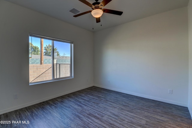 8346 Florentine Rd, Prescott Valley, AZ 86314 - spare room featuring dark wood-style floors and ceiling fan
