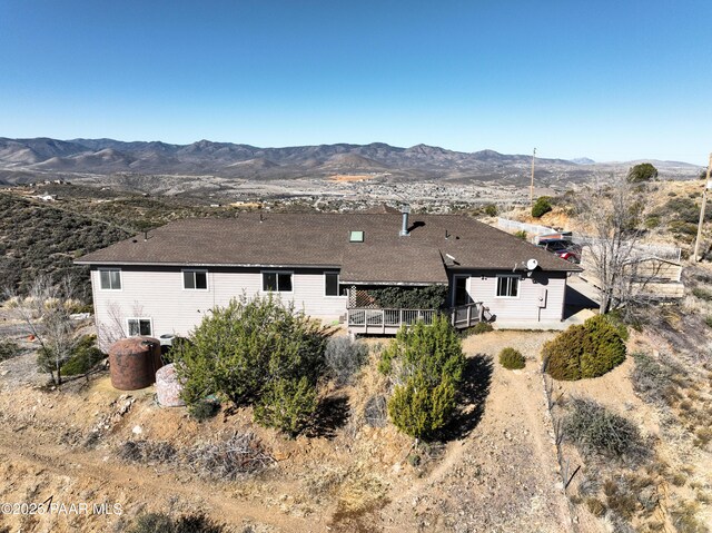 15146 Lazy River Dr, Dewey-Humboldt, AZ 86327 - rear view of property featuring a deck with mountain view and a shingled roof