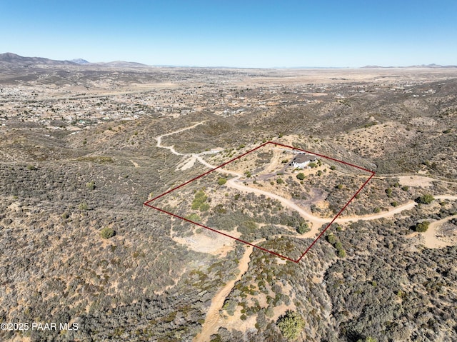 drone / aerial view with a mountain view