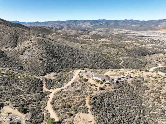 aerial view with a mountain view