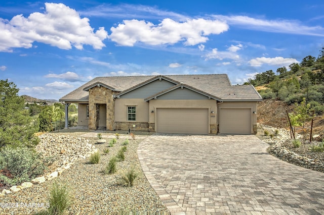 view of front of home featuring a garage