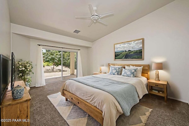 7461 N Windy Walk Way, Prescott Valley, AZ 86315 - carpeted bedroom with access to outside and vaulted ceiling