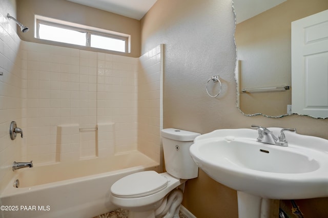 20100 E Mesa Verde Rd, Mayer, AZ 86333 - bathroom with toilet, washtub / shower combination, and a sink