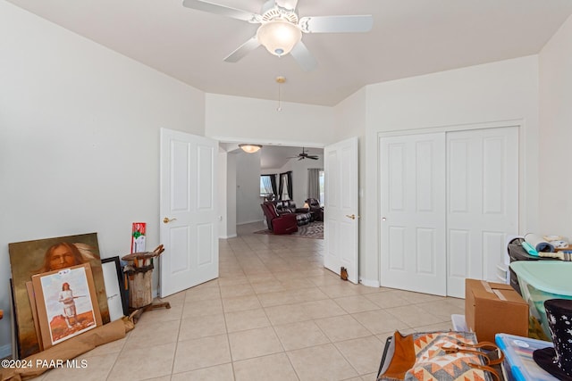 interior space featuring light tile patterned floors