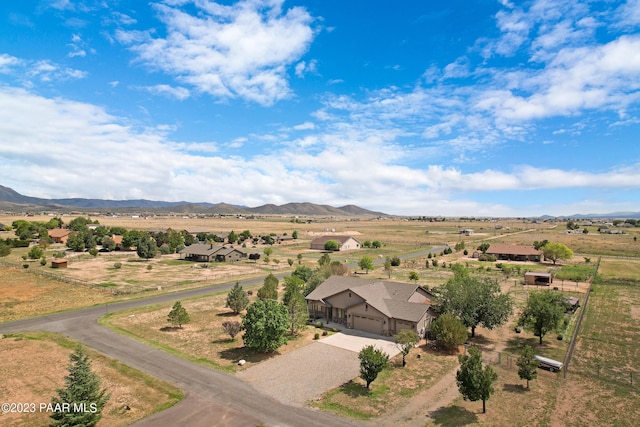 aerial view with a mountain view