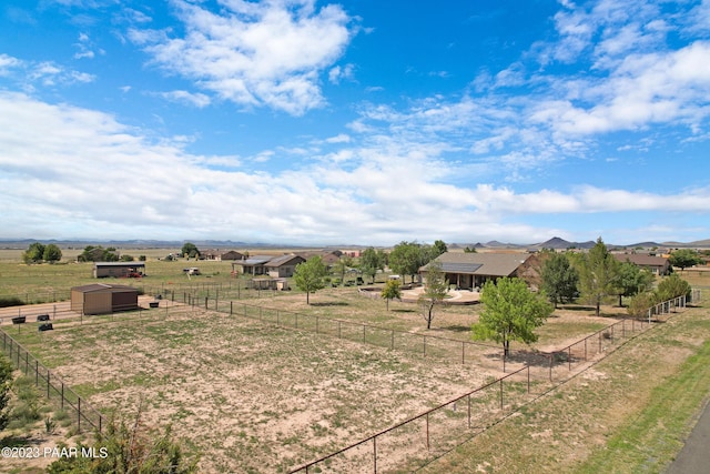 bird's eye view with a rural view