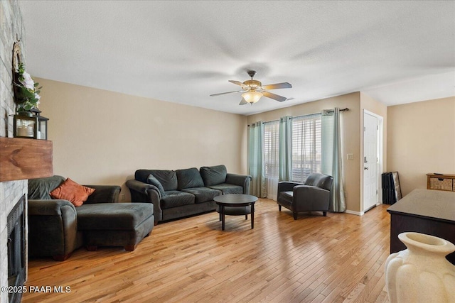 3050 Smokey Rd Unit 20D, Prescott, AZ 86301 - living room featuring light wood-type flooring and a ceiling fan