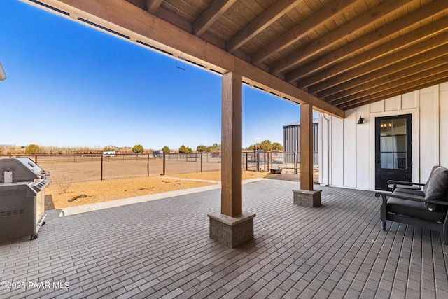 view of patio / terrace featuring a grill and a fenced backyard