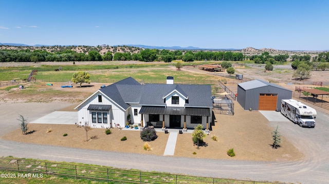 aerial view featuring a rural view