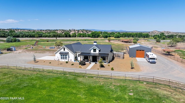 drone / aerial view featuring a rural view