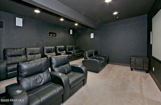 2140 Lone Oak Way, Prescott, AZ 86305 - carpeted cinema featuring recessed lighting and beamed ceiling