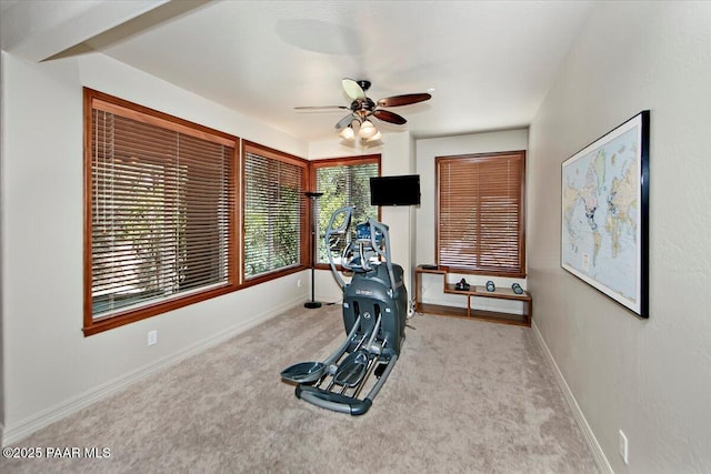2140 Lone Oak Way, Prescott, AZ 86305 - workout room featuring carpet floors and ceiling fan