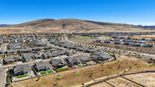 5692 E Cannon Pl, Prescott Valley, AZ 86314 - aerial perspective of suburban area featuring a mountainous background and property parcel outlined