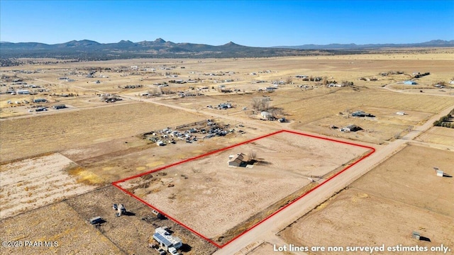 aerial view with a mountain view