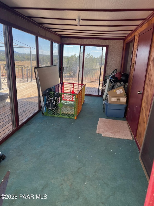 view of unfurnished sunroom