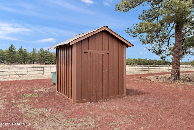 8222 N Spring Valley Rd, Parks, AZ 86018 - view of shed featuring fence and a rural view