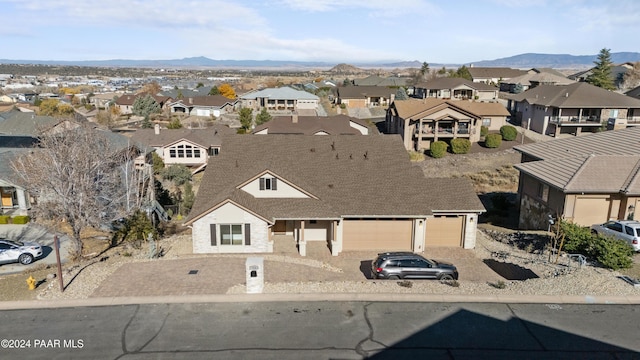 bird's eye view featuring a mountain view