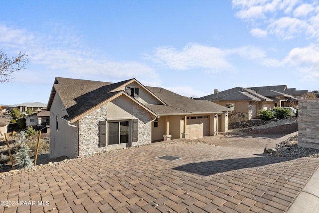 view of front of house with a garage