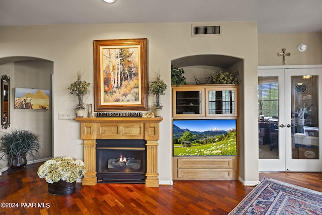 1716 Alpine Meadows Ln Unit 1105, Prescott, AZ 86303 - living room with dark hardwood / wood-style flooring and french doors