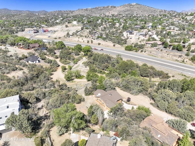 1135 N Rose Quartz Dr, Prescott, AZ 86303 - aerial overview of property's location with mountains and nearby suburban area