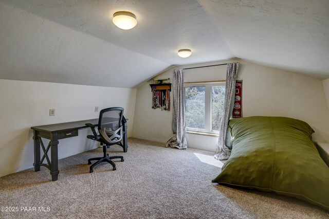 1135 N Rose Quartz Dr, Prescott, AZ 86303 - home office featuring carpet and vaulted ceiling