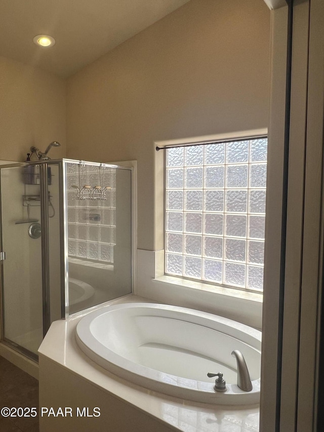5626 N Ardmore Ave, Prescott Valley, AZ 86315 - full bath featuring a shower stall, recessed lighting, and a bath