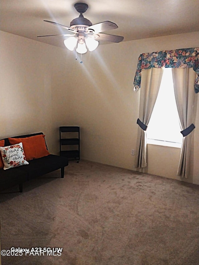 4581 E Joan Dr, Prescott, AZ 86301 - sitting room featuring carpet floors and a ceiling fan