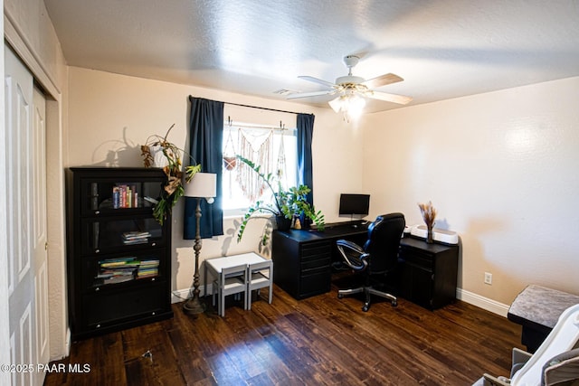 6126 N Little Papoose Dr, Prescott Valley, AZ 86314 - home office with a ceiling fan and wood finished floors