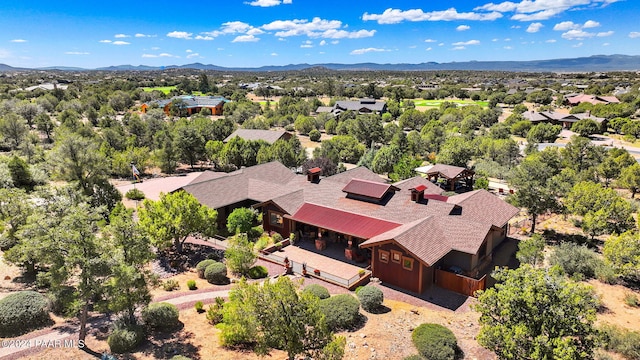 bird's eye view with a mountain view