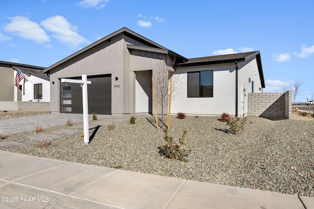 view of front of house with a garage