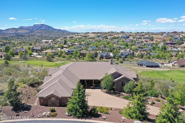 aerial view with a mountain view