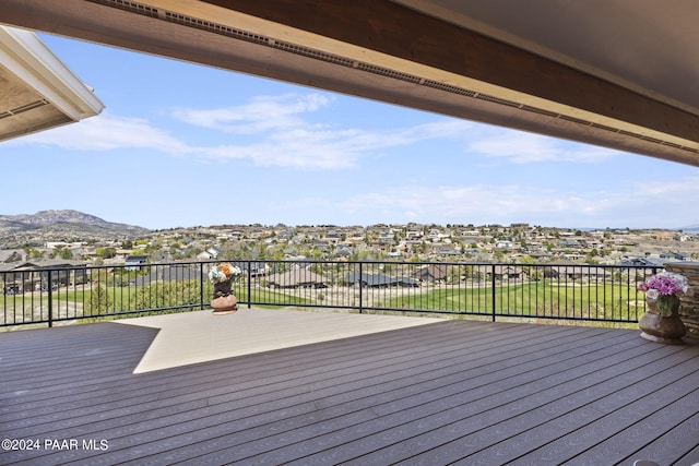 deck featuring a mountain view