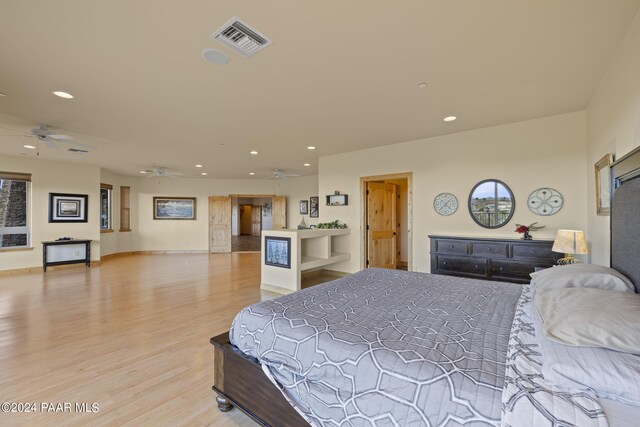 bedroom featuring light hardwood / wood-style flooring