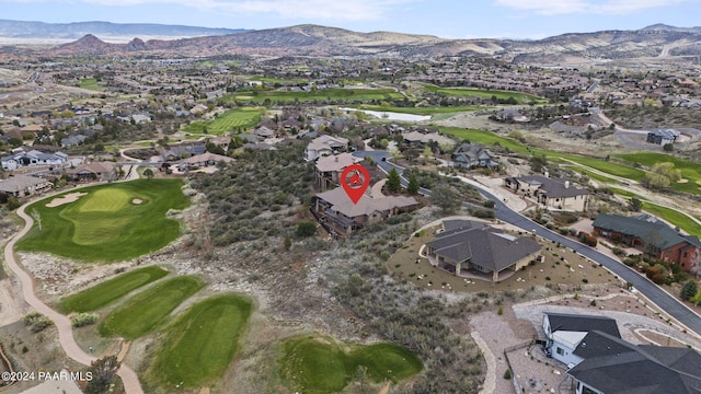 bird's eye view featuring a mountain view