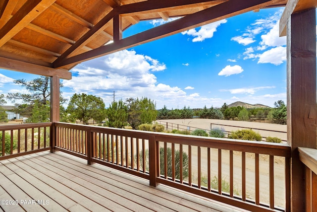 13225 N Bull Run Rd, Prescott, AZ 86305 - wooden terrace featuring a mountain view