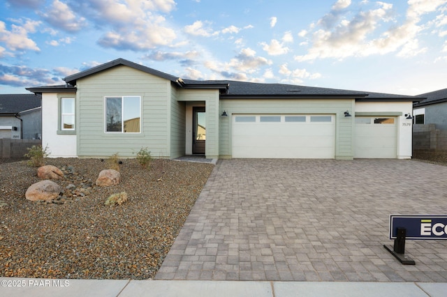 view of front of house featuring a garage