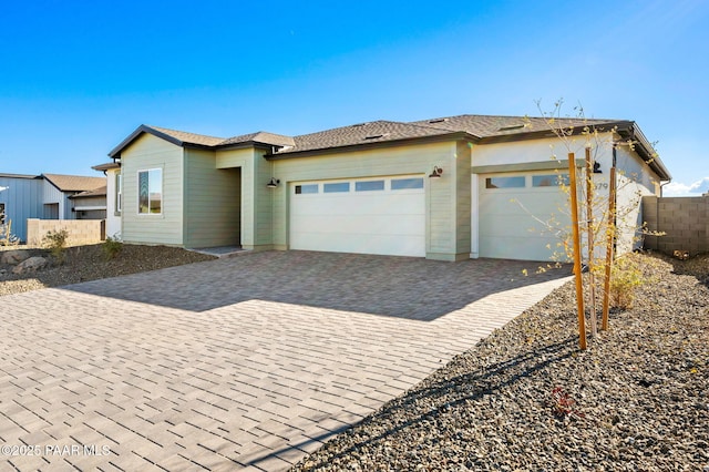 view of front facade with a garage