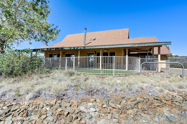 10412 E Prescott Dells Ranch Rd, Dewey-Humboldt, AZ 86327 - back of property featuring a ceiling fan