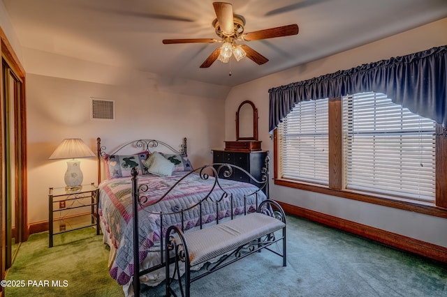 10412 E Prescott Dells Ranch Rd, Dewey-Humboldt, AZ 86327 - bedroom featuring carpet floors, ceiling fan, and a closet