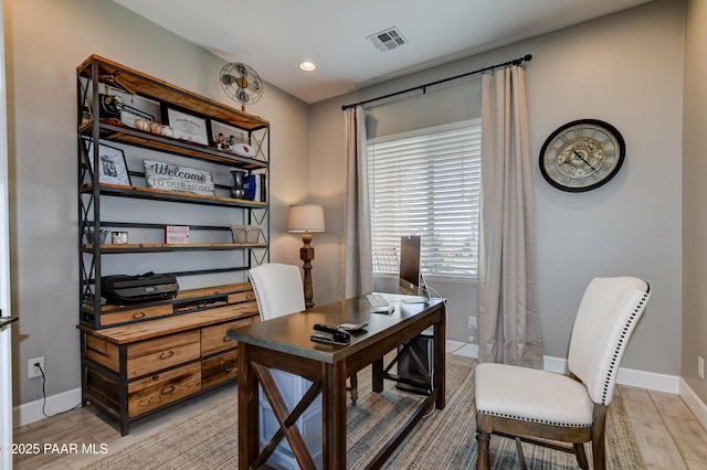 7028 Corral Ct, Prescott, AZ 86305 - office with light wood-style flooring and recessed lighting