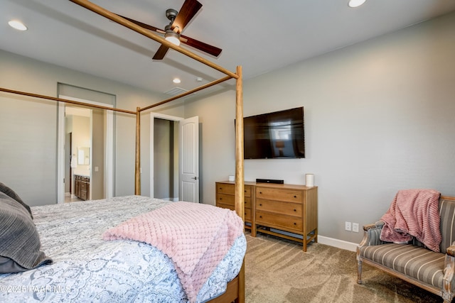 7028 Corral Ct, Prescott, AZ 86305 - bedroom with recessed lighting and light colored carpet