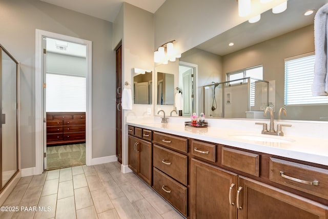 7028 Corral Ct, Prescott, AZ 86305 - bathroom with a shower stall and double vanity
