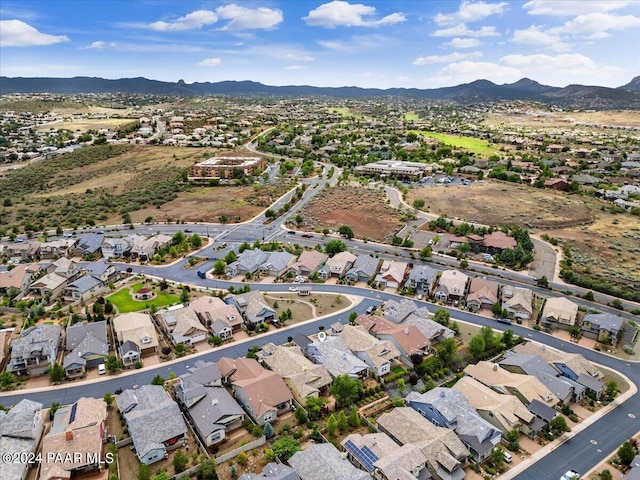 aerial view with a mountain view