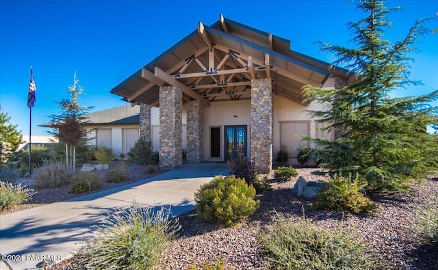 view of front of home featuring french doors