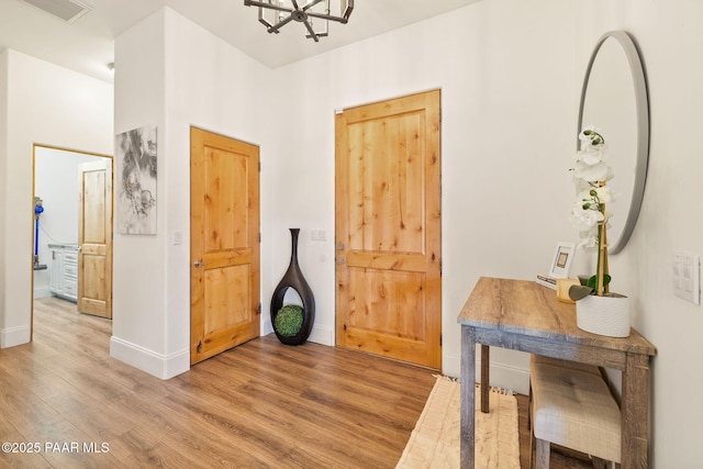 hall featuring hardwood / wood-style flooring